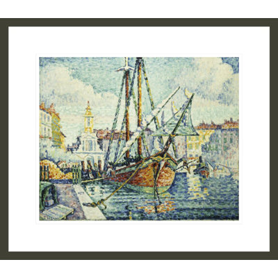 «The Port of St. Tropez» par Paul Signac - Impression giclée encadrée