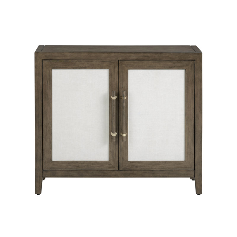 Katherine 39" Deep Brown 2-Door Rattan Media Cabinet