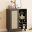 Armoire à vin de 34 po avec porte et 6, buffet pour la maison, 14,84 po de profondeur, poids idéal de 55,14 lb, largeur de 27,95 po