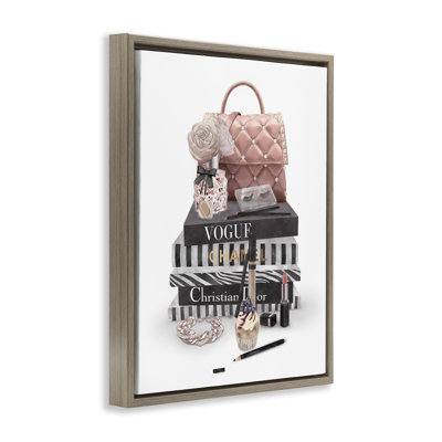 Fashion Bookstack Accessories  Floater Canvas Wall Art by Ziwei Li