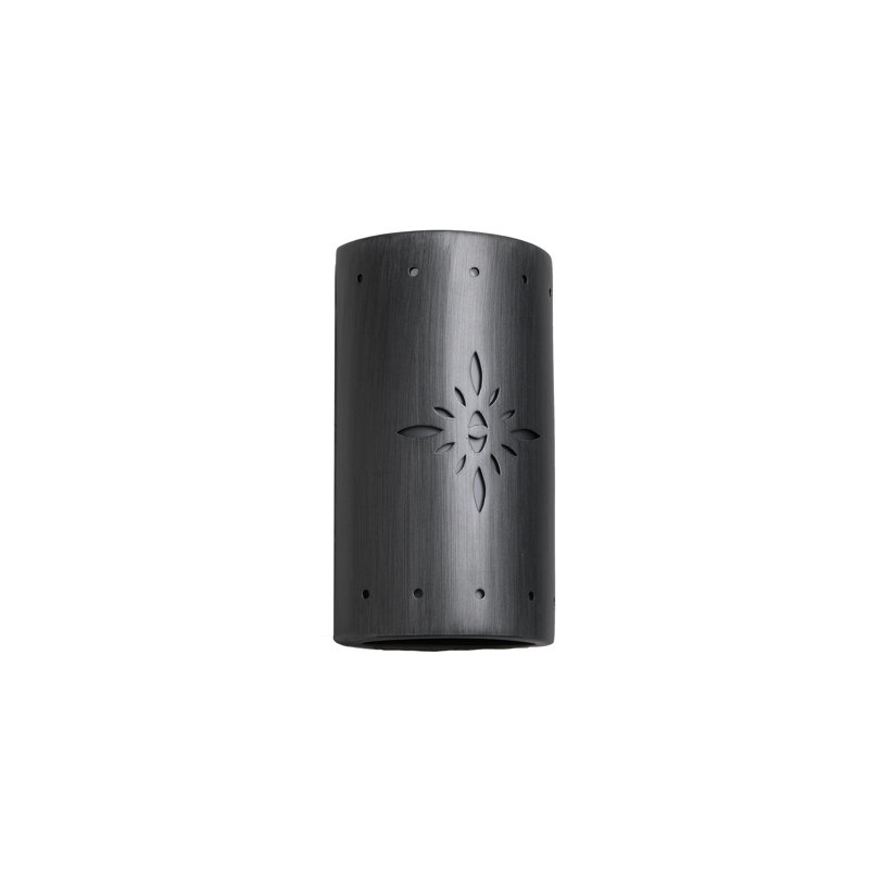 Ninamarie Ceramic Outdoor Wall Light, LED Bulb Included, Rubbed Pewter, 13" H x 7.5" W x 4.5" D