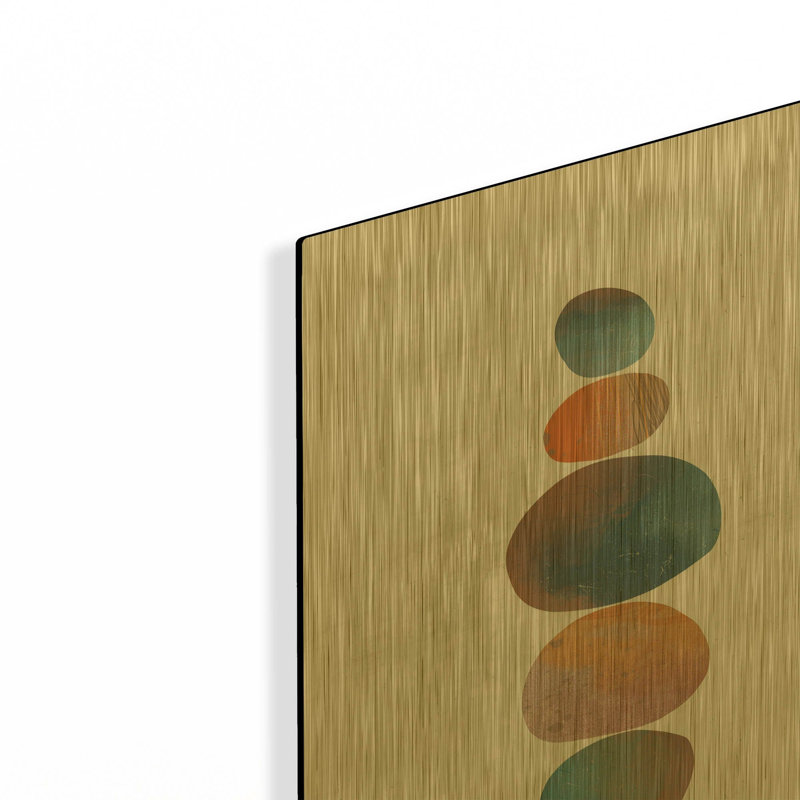'Collage Stones 3' By Melissa Averinos Gold Metal Wall Art, 16" H x 12" W