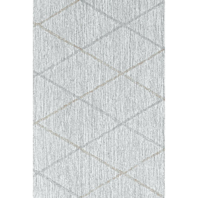 Gemma Geometric Tufted Wool Gray Area Rug