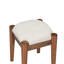 Ensemble de coiffeuse en bois de style bohémien 39 "avec prise de charge, port USB et tabouret, coiffeuse avec 3 tiroirs de rangement et 1 tiroir rectangulaire en rotin