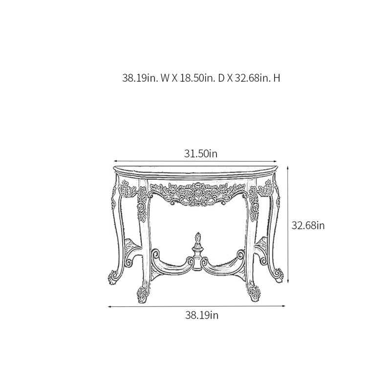 Console Retro Elegant, H 32,68 po x l 38,19 po x P 18,5 po