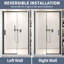 Porte de douche coulissante simple sans cadre de 44 à 48 po x H 74 po avec verre trempé de 5/16 po-124488402-125950956