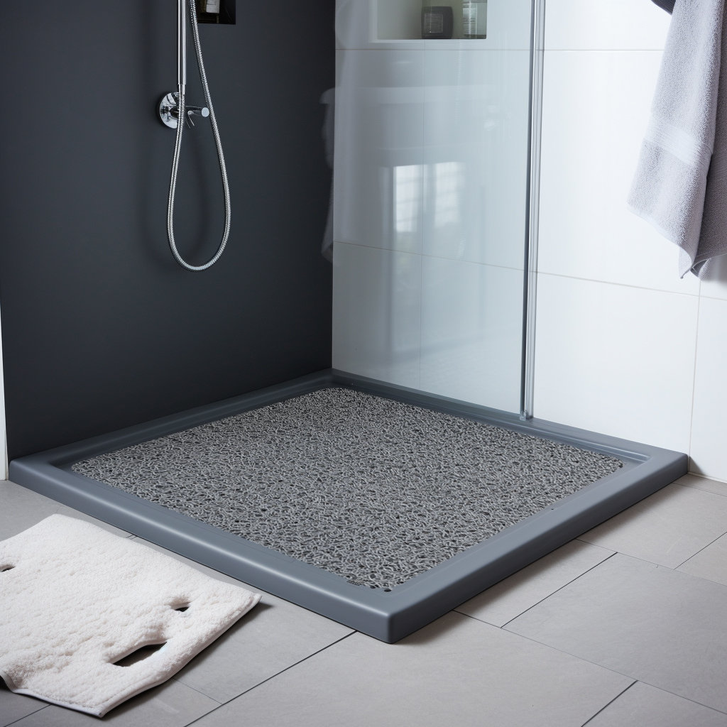 Plain-Spaghetti Square Non-Slip Bath Mat