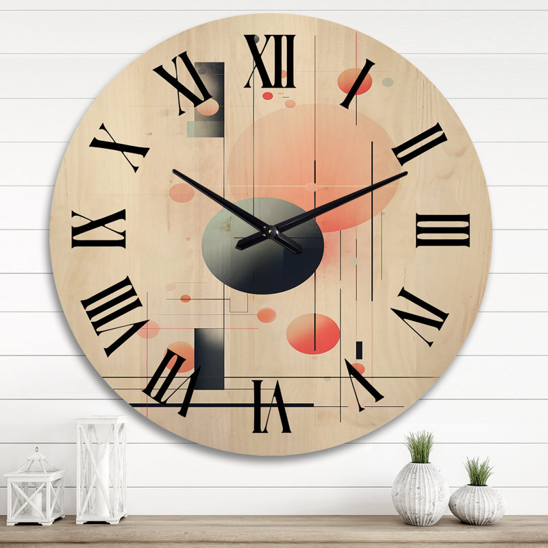 Horloge murale géométrique moderne en bois, Très grand