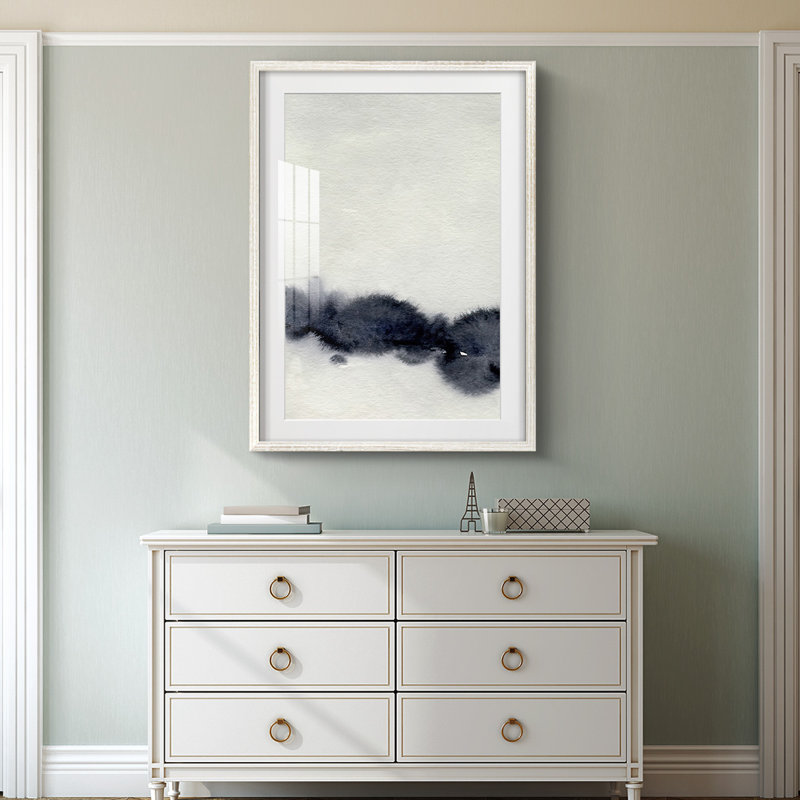Encre «Bleed Landscape I», impression encadrée, H 28,5 po x l 20,5 po, Blanc