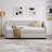 Upholstered Daybed, Daybed With Trundle Tufted Sofa Bed, With Button On Back And Copper Nail On Waved Shape Arms-1494634176-1494634183