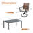 6-Person 63" L Rectangular Outdoor Dining Set With Cushioned Swivel PE Rattan Dining Chair-1258541896