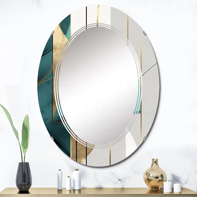 Buzice - Miroir mural moderne ovale, 36 po x 24 po