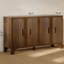 Mid-century Modern Fluted Buffet Cabinet, 55" Storage Sideboard With Doors - Walnut Brown