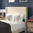 Upholstered Platform Bed with Wingback Headboard, Mattress Foundation with Slatted Supports