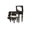 Ensemble de meuble-lavabo de style traditionnel noir traditionnel avec tiroirs de rangement et tabouret 1 pièce-2072216613