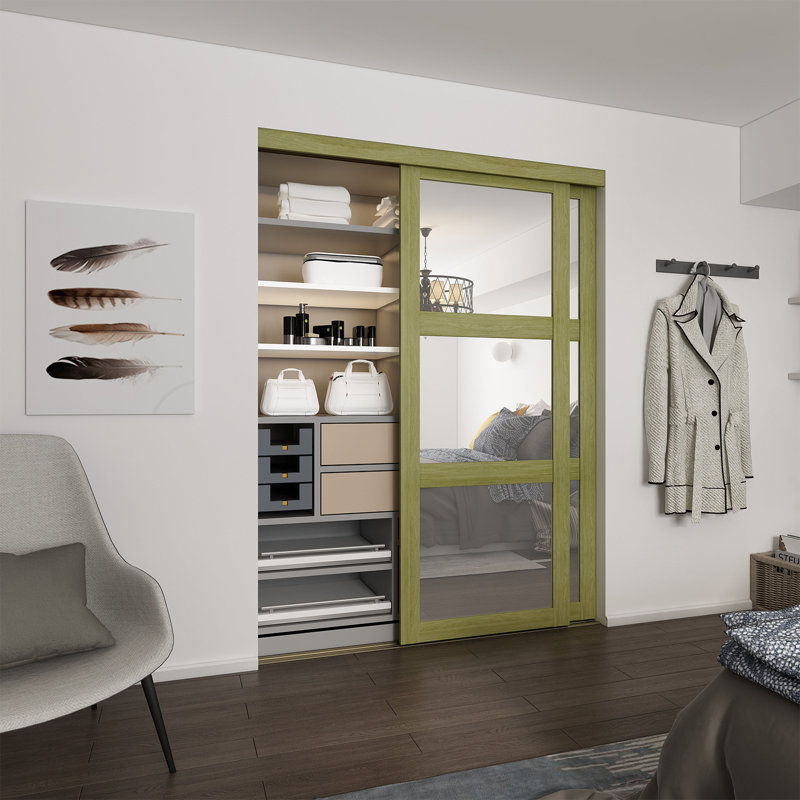 48 po x 80 1/2 po 3 portes coulissantes transparentes à miroir, sésame, 48" x 80.5", Sesame
