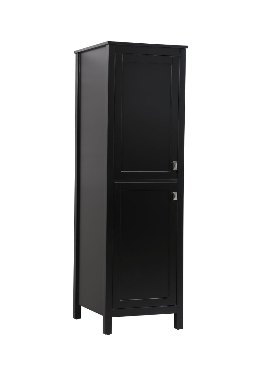 Destinymarie Linen Cabinet, Black/Brushed Nickel, 65"H x 20"W x 22"D