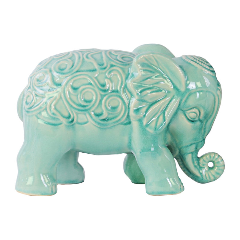 Figurine éléphant debout, Bleu ciel