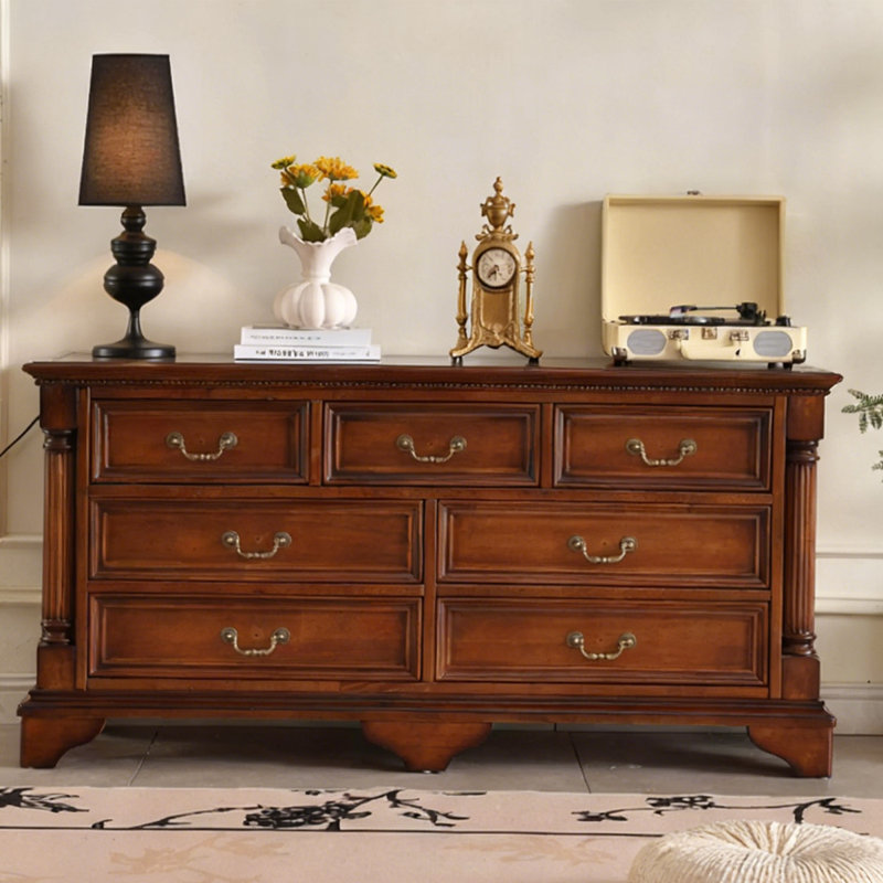 Armoire d'appoint en bois massif brun noisette