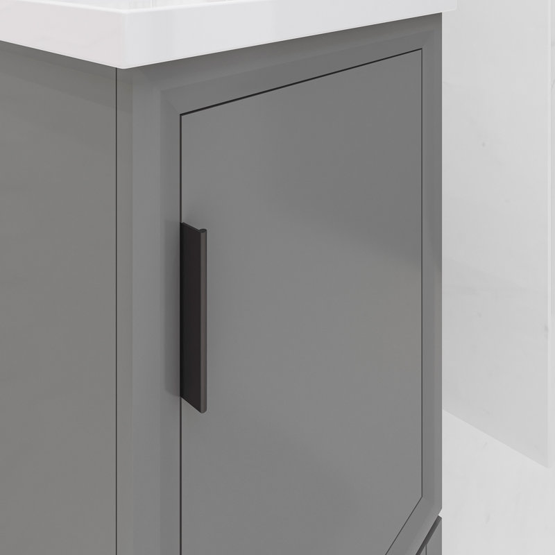 Ensemble de meuble-lavabo simple 21 po Finkbeiner, Gris cachemire, Noir mat