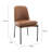 Modern Curved Back Dining Chair With Metal Base - Distressed Faux Leather-1237159069