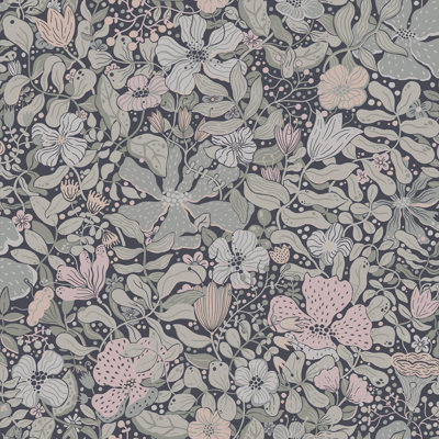 Midsommar Folkart Flowers 10.05m x 53cm Wallpaper Roll