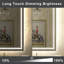 Miroir de salle de bain lumineux à DEL double face avec fonction antibuée, gradation continue et température tricolore. Fabrication en verre trempé. Miroir de maquillage. Certifié ETL / UL.-1935264193-1935264192