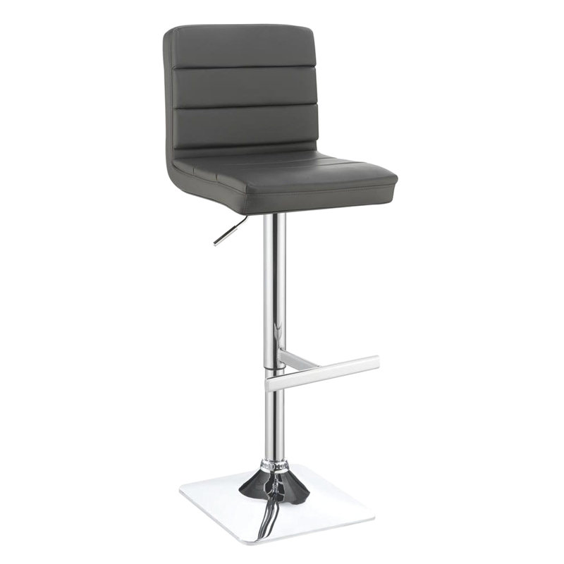 Tabourets de bar contemporains (2) - réglables, cuir, paire de tabourets réglables (2), placage, Gris