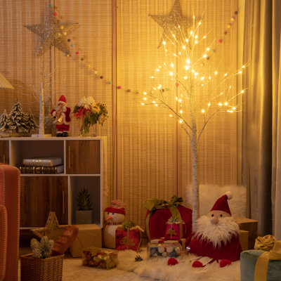 Arbre de Noël artificiel blanc 48 po 48 lumières DEL