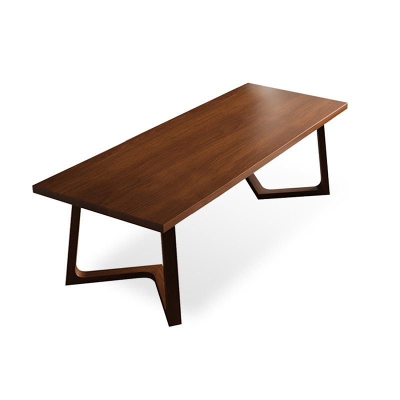 Bureau rectangulaire brun en bois massif, H 29,53 po x l 70,87 po x P 31,5 po