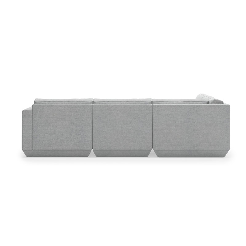Podium Modular Sectional, Bayview Silver Performance Twill