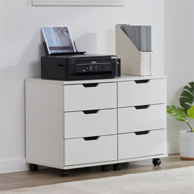 3-Drawer Vertical Filing Cabinet Rolling Wood Mobile File Cabinets Under Desk for Home Office with Casters (Fully Assembled)