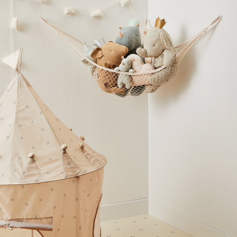 3 Sprouts Toy Hammock for Stuffed Toys - Beige with Hooks