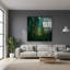 Fireflies Night Forest Enchanted Woodland Glass Art, décoration murale pour le salon ou la chambre à coucher-339529814