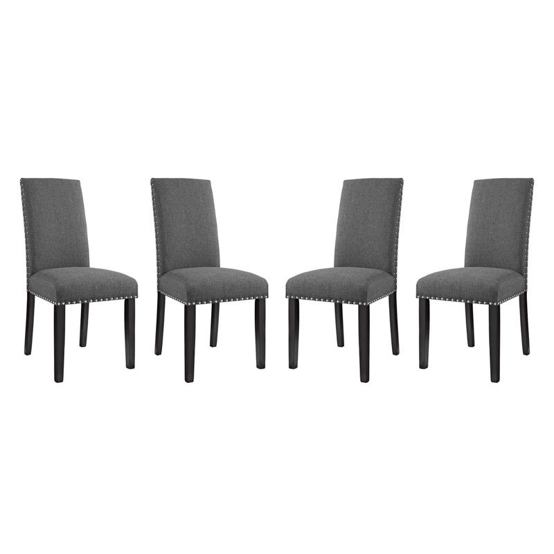 Modway Parcel Dining Side Chair, 4, Polyester, Gray