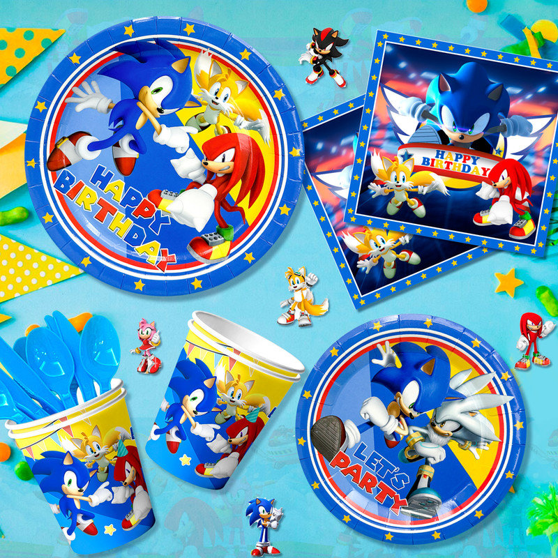Sonic Birthday Party Supplies,Sonic Birthday Decorations & Tableware Set