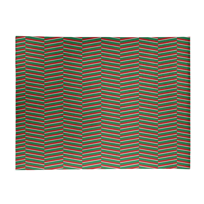 Tapis vert/rouge fait main, Rectangle 9 pi x 12 pi