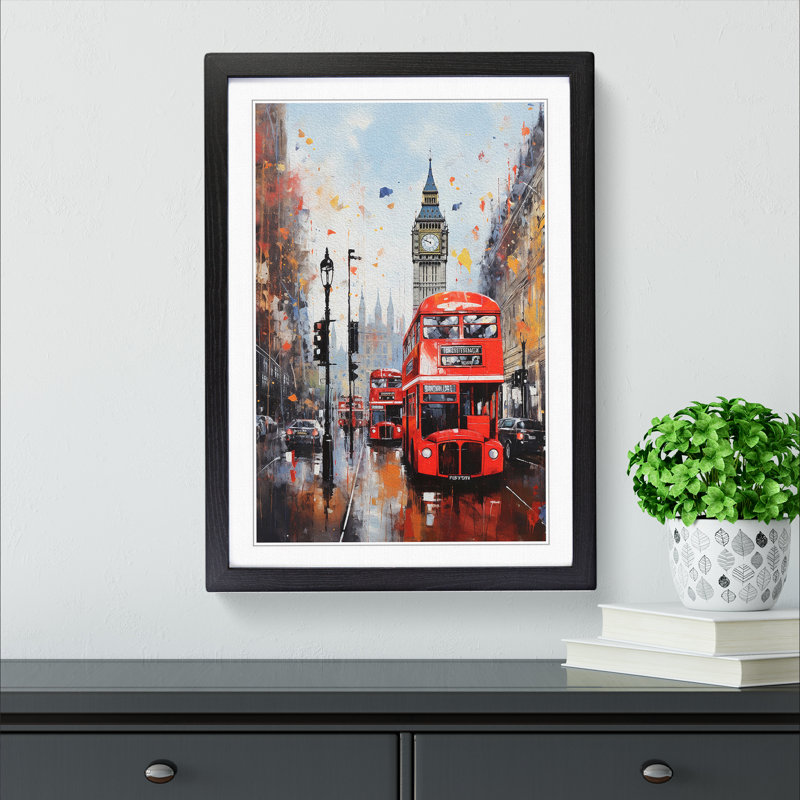 London Modern - Framed Print, 64cm H x 46cm W x 2cm D, Black