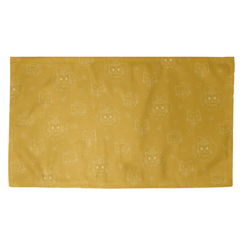 Tapis jaune/blanc fait main, Rectangle 5 pi x 7 pi