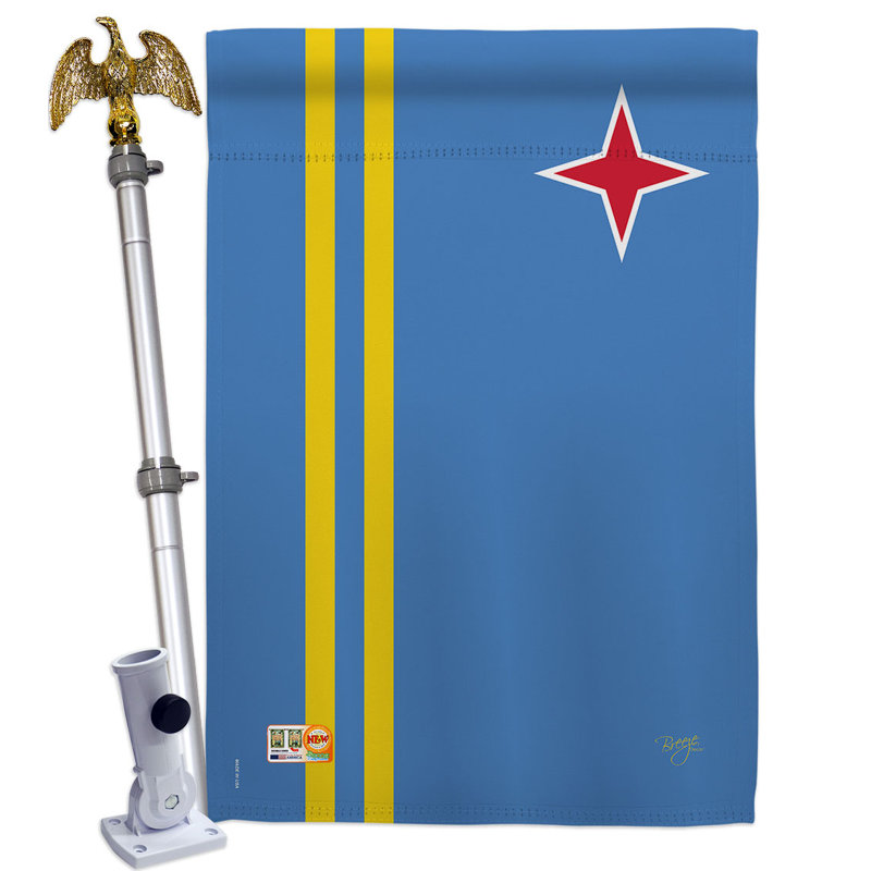 Double Sided 40'' H x 28'' W Polyester Flag Set