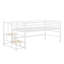 Maximisez l'espace au sol avec un lit mezzanine simple, des escaliers de rangement intégrés et une structure en métal robuste-117562392