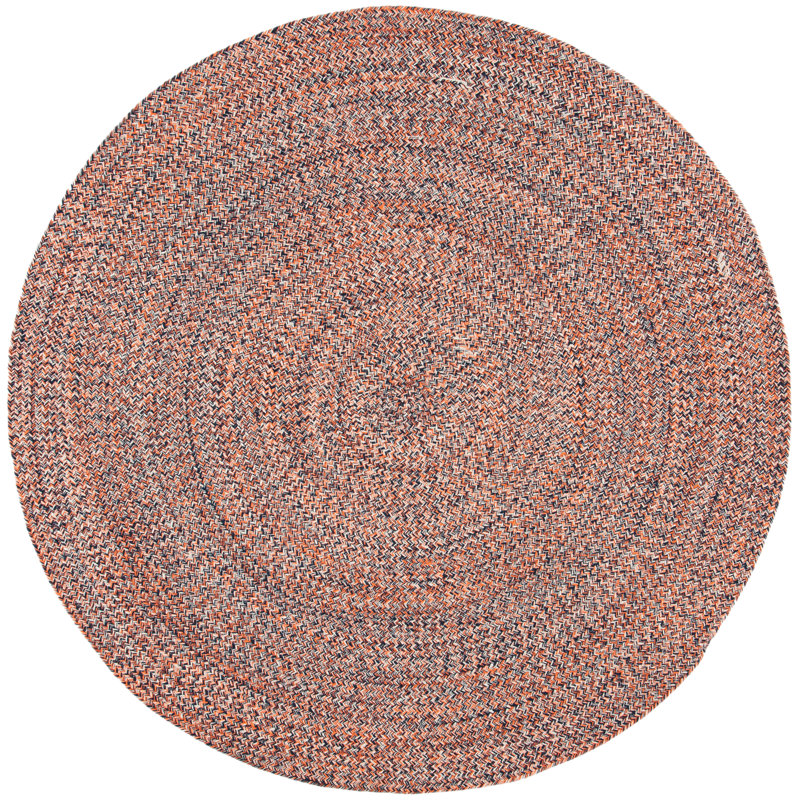 Manzi Hand Woven Cotton Chevron Rug, Round 4'