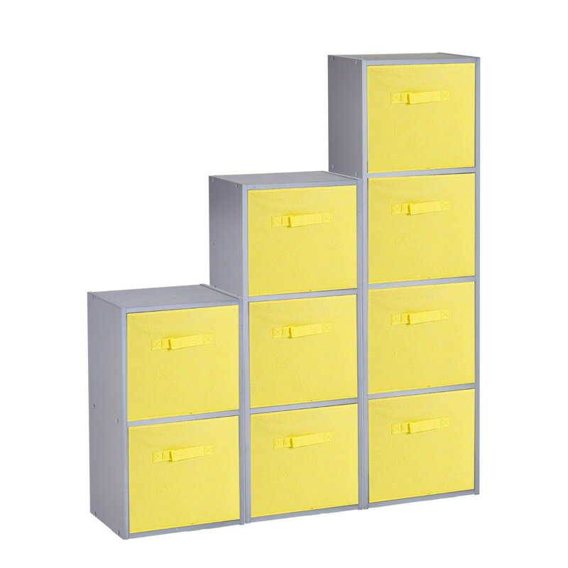 Faunce 90.5cm H x 89cm W Cube Bookcase, Yellow