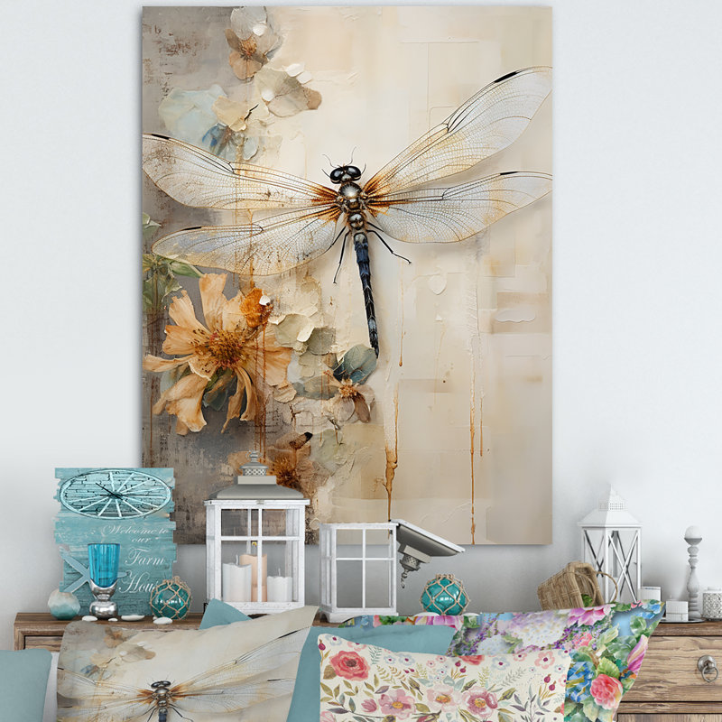 «Dragonfly Delight II», reproduction sur toile, H 32 po x l 24 po, Toile tendue, Sans cadre