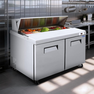 60" Commercial Refrigerator With Cutting Board, 18 Cu.Ft.Capacity, ETL & NSF Certified,Adjustable Shelves, Auto Defrost, Digital Temp Control