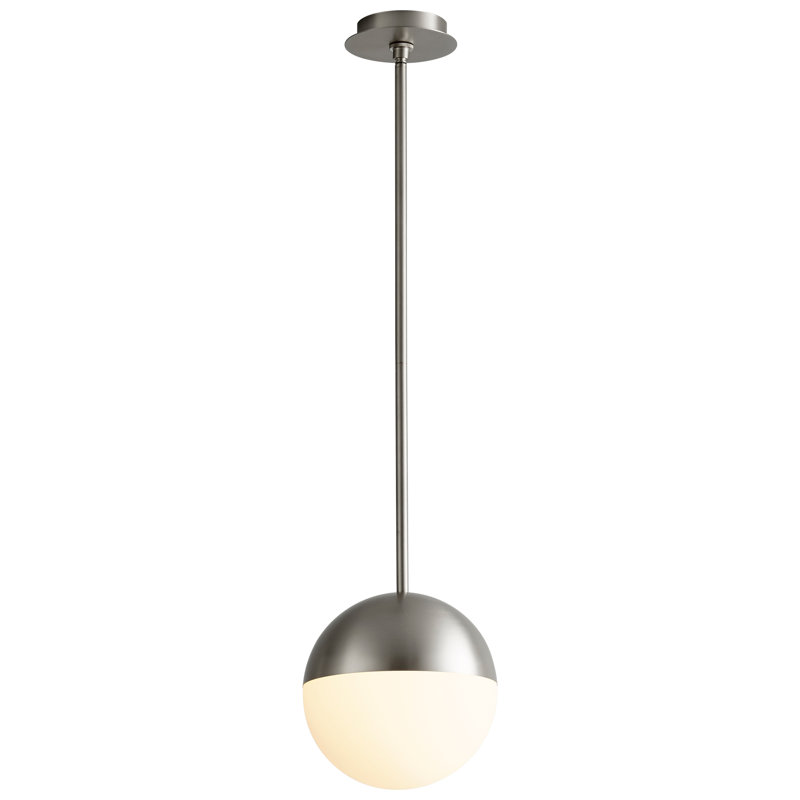 1 - Light LED Single Pendant, Satin Nickel, 26" H x 10" W x 10" D
