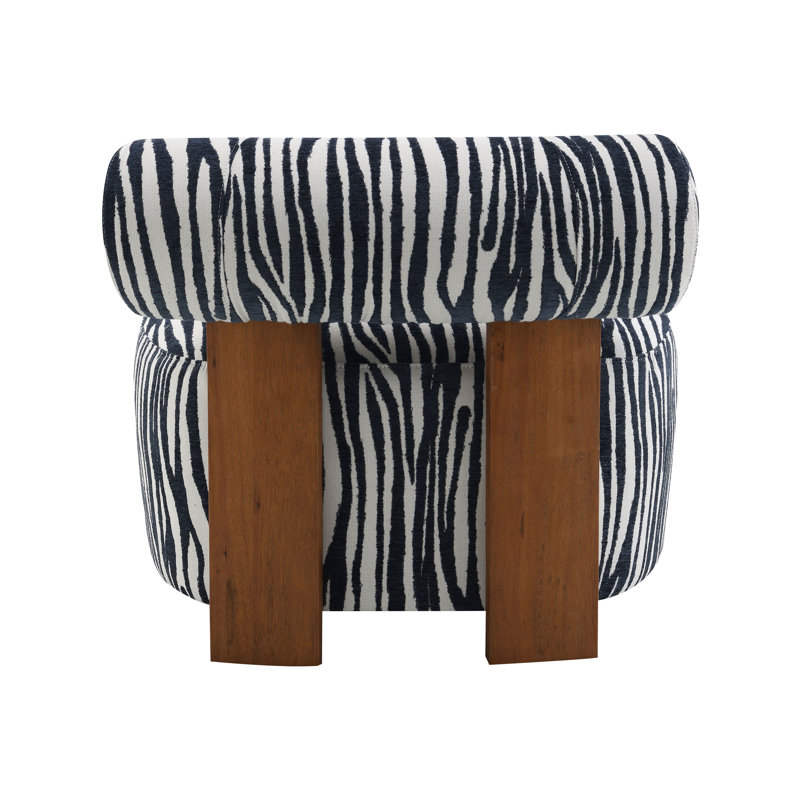 Tilton Zebra-Stripe Chenille Accent Chair, Blue