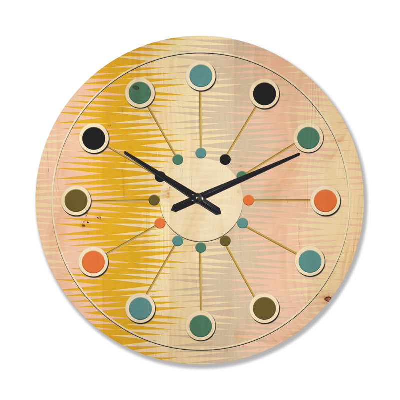 Horloge murale abstraite en bois, horloge décorative moderne - dessin abstrait IV, Grand