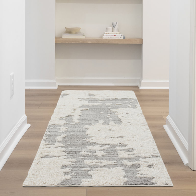Romanda Contemporary Abstract Indoor Shag Area Rug, Runner 2'3' x 7'7"