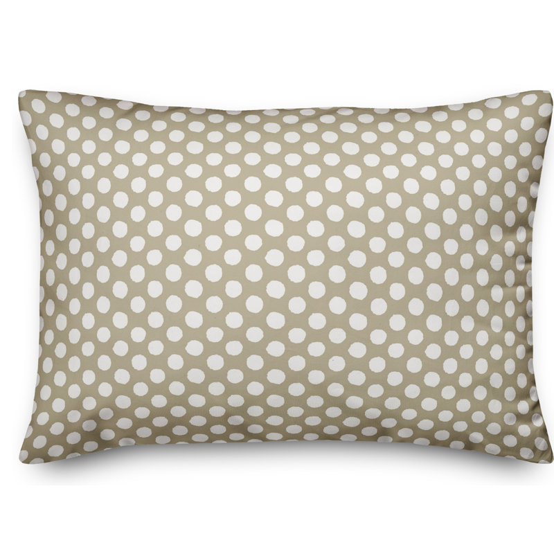 Coussin lombaire à pois, Gris / Pêche
